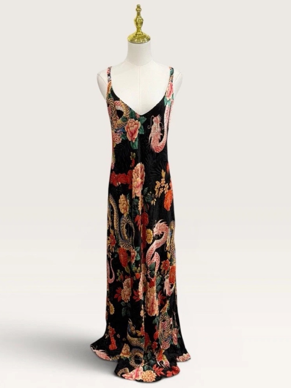 Johnny Was XXL Kanako-Levi Bias Cut Burnout Maxi Dress $400 Dragon, Floral NWT